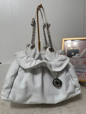 EUC Christian Dior La Trente Leather  Shoulder Bag with Silver Chain Handles